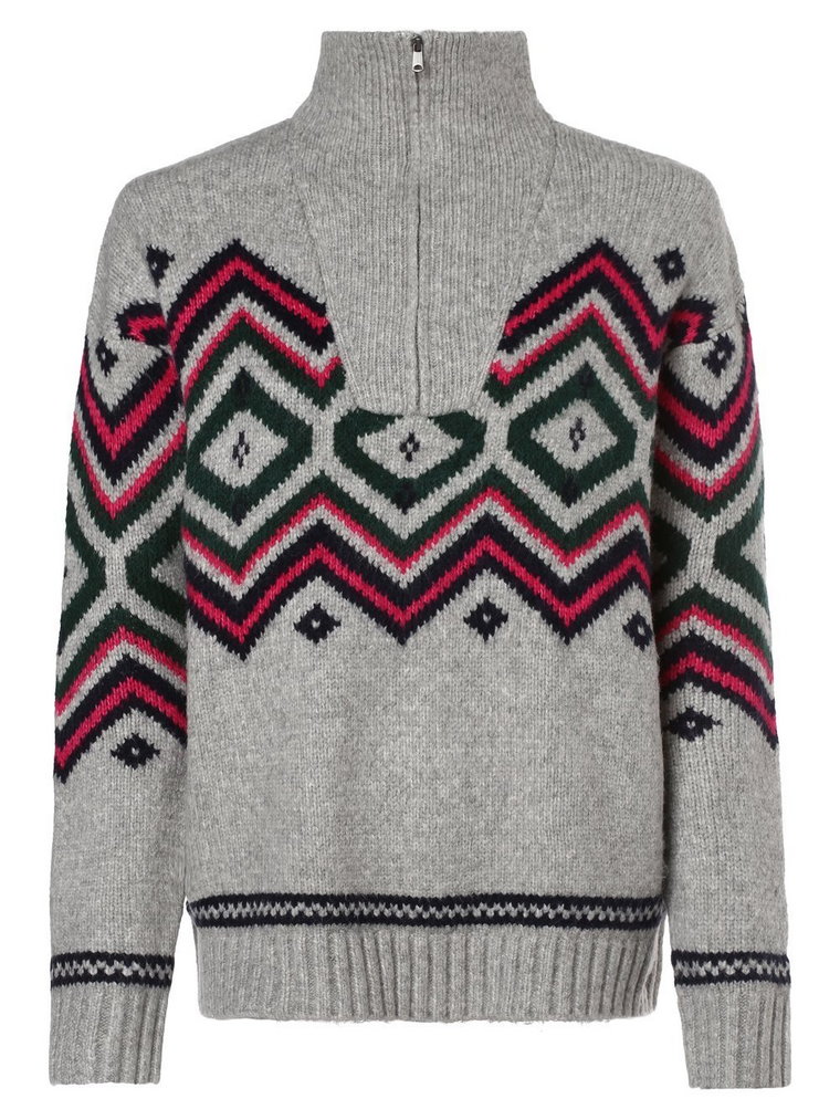 Superdry - Sweter damski, szary|wielokolorowy