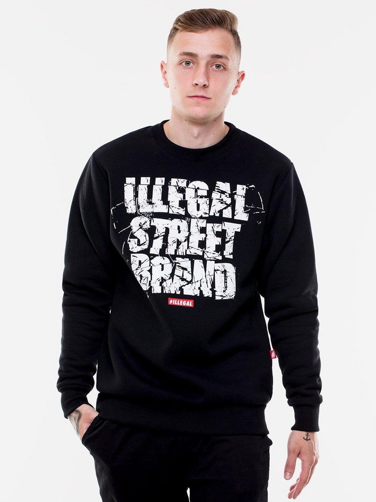 Bluza Bez Kaptura #Illegal Street Brand Czarna