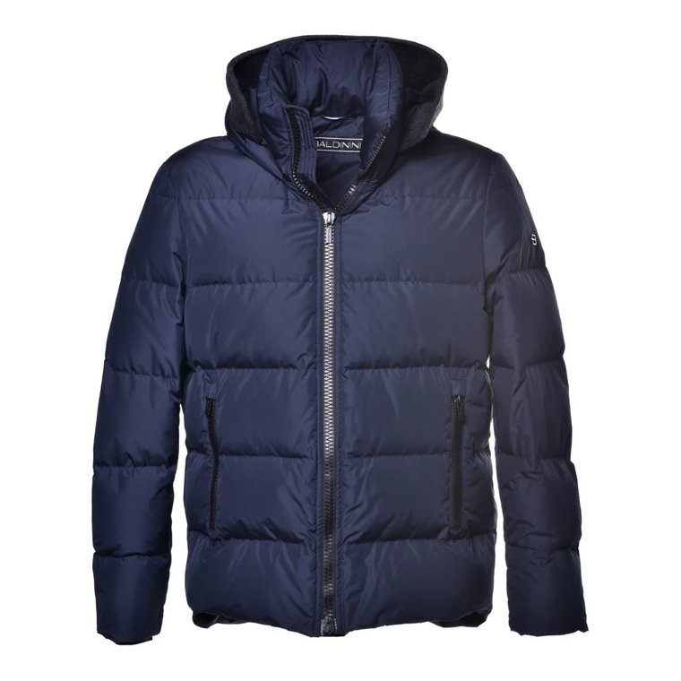 Down jacket in blue nylon Baldinini