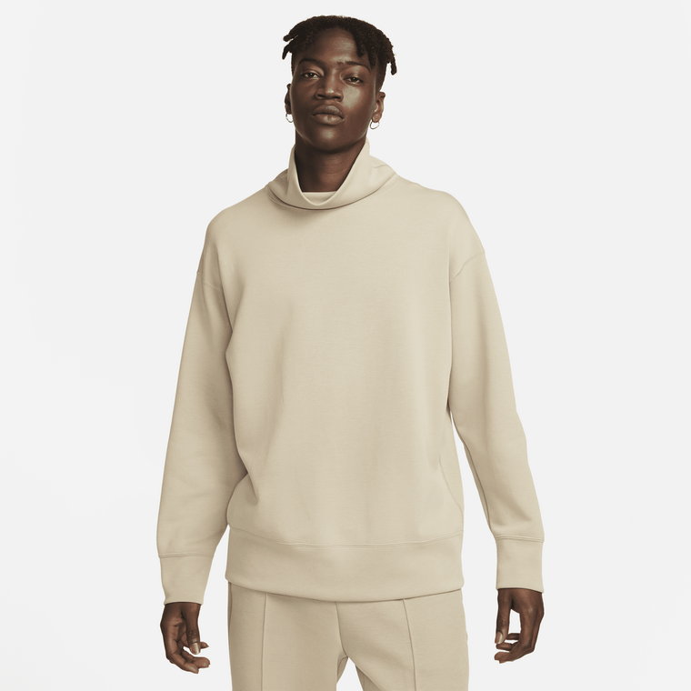 Męska bluza dresowa z półgolfem o kroju oversize Nike Sportswear Tech Fleece Reimagined - Brązowy