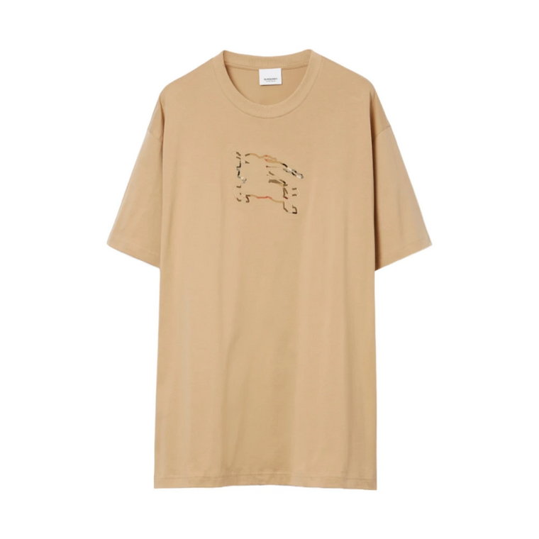 Klasyczny Męski Camel T-Shirt Burberry