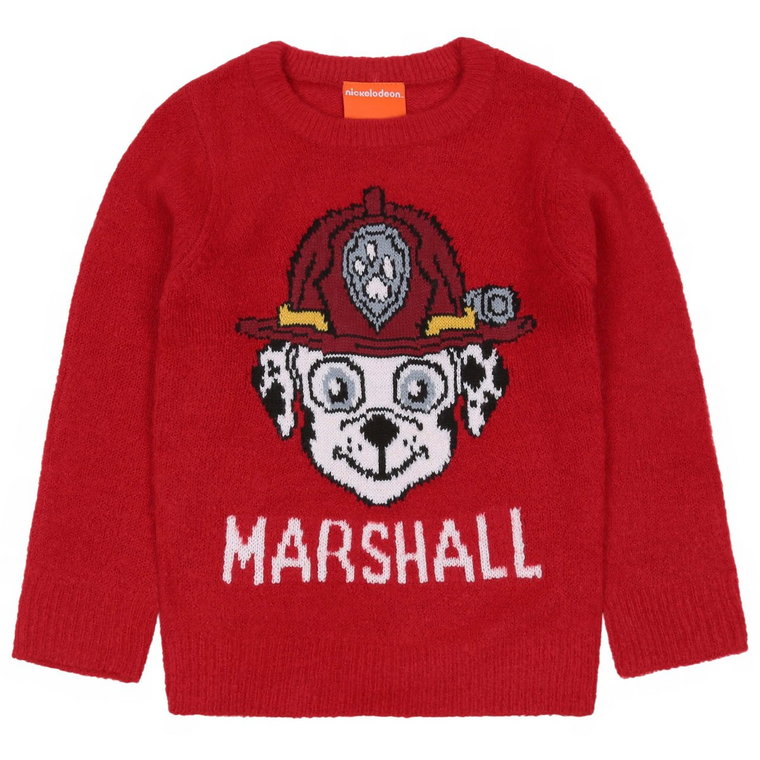 Psi Patrol Marshall Czerwony Sweter Chłopięcy, Długie Rękawy, Ciepły