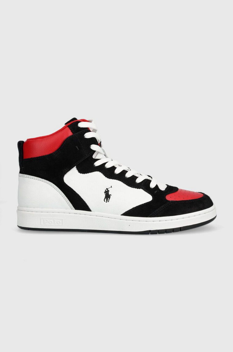 Polo Ralph Lauren sneakersy skórzane Polo Crt Hgh kolor czarny 809913454003
