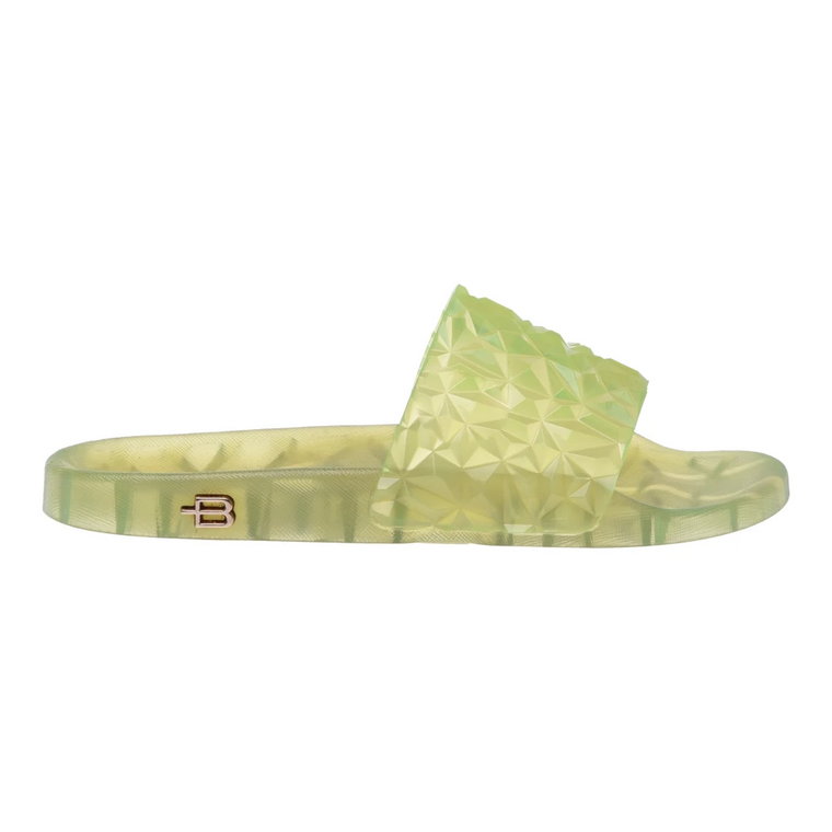 Slider sandals in lime rubber Baldinini