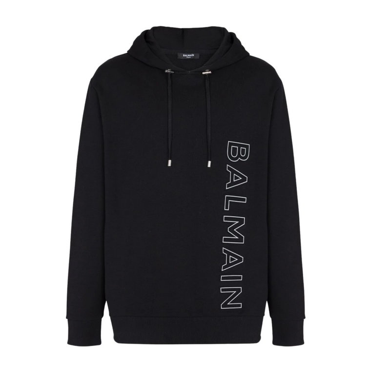 Bluza z Kapturem z Logo Balmain