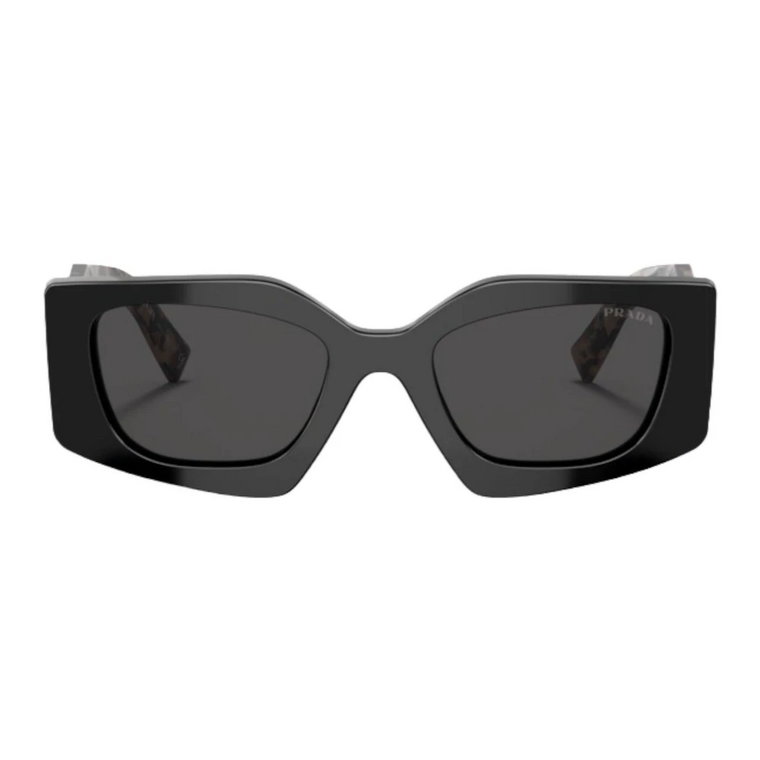 Nieregularne okulary przeciwsłoneczne w kształcie kwadratu z ciemnoszarymi soczewkami Prada