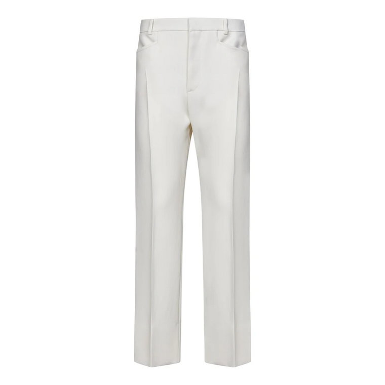 Eleganckie Białe Spodnie Wełniane Tom Ford
