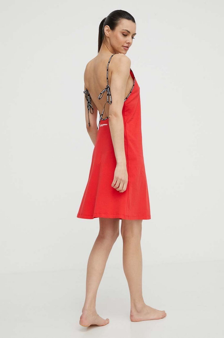 Karl Lagerfeld sukienka plażowa kolor czerwony