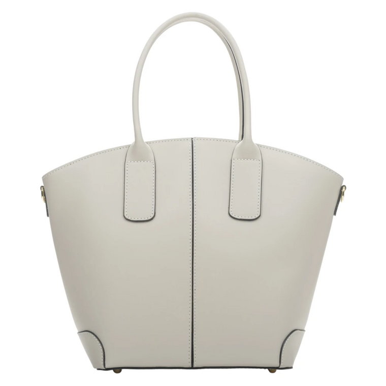 Women's Light Beige Shopper Bag made of Genuine Italian Leather Estro Er00114123 Estro