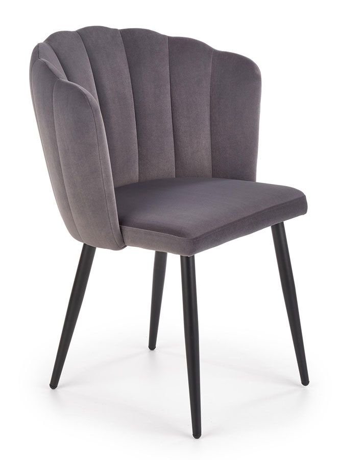 Nowoczesne szare krzesło muszelka - Holix