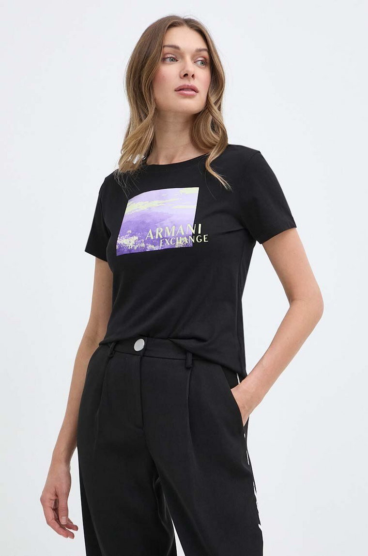 Armani Exchange t-shirt bawełniany damski kolor czarny 3DYT55 YJ3RZ