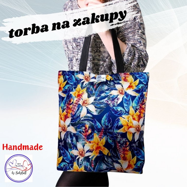 Torba na zakupy kolorowa siatka shopperka do ręki na ramię Handmade - ŻONKILE