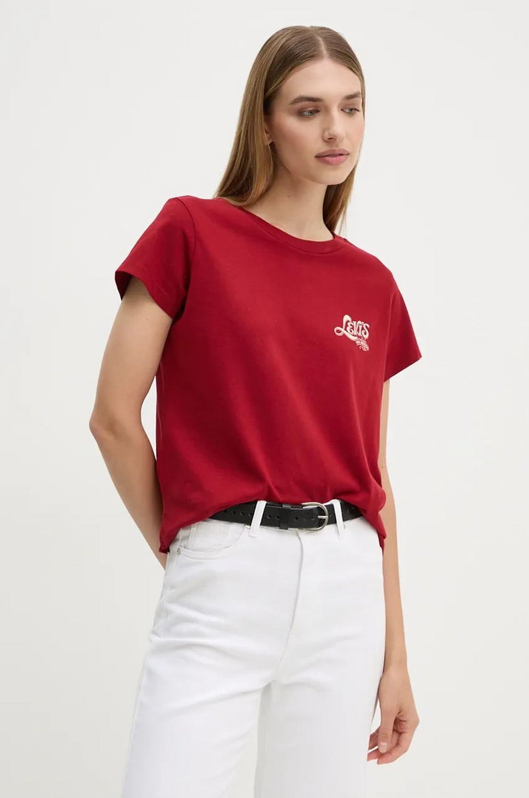 Levi's t-shirt bawełniany damski kolor czerwony A8804