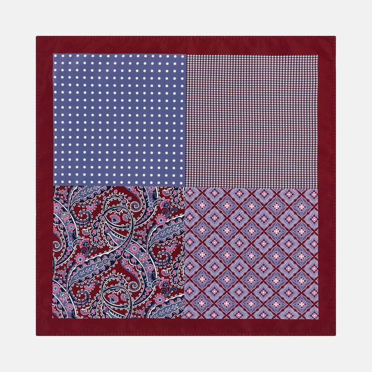 Poszetka Multi Pattern Burgundy