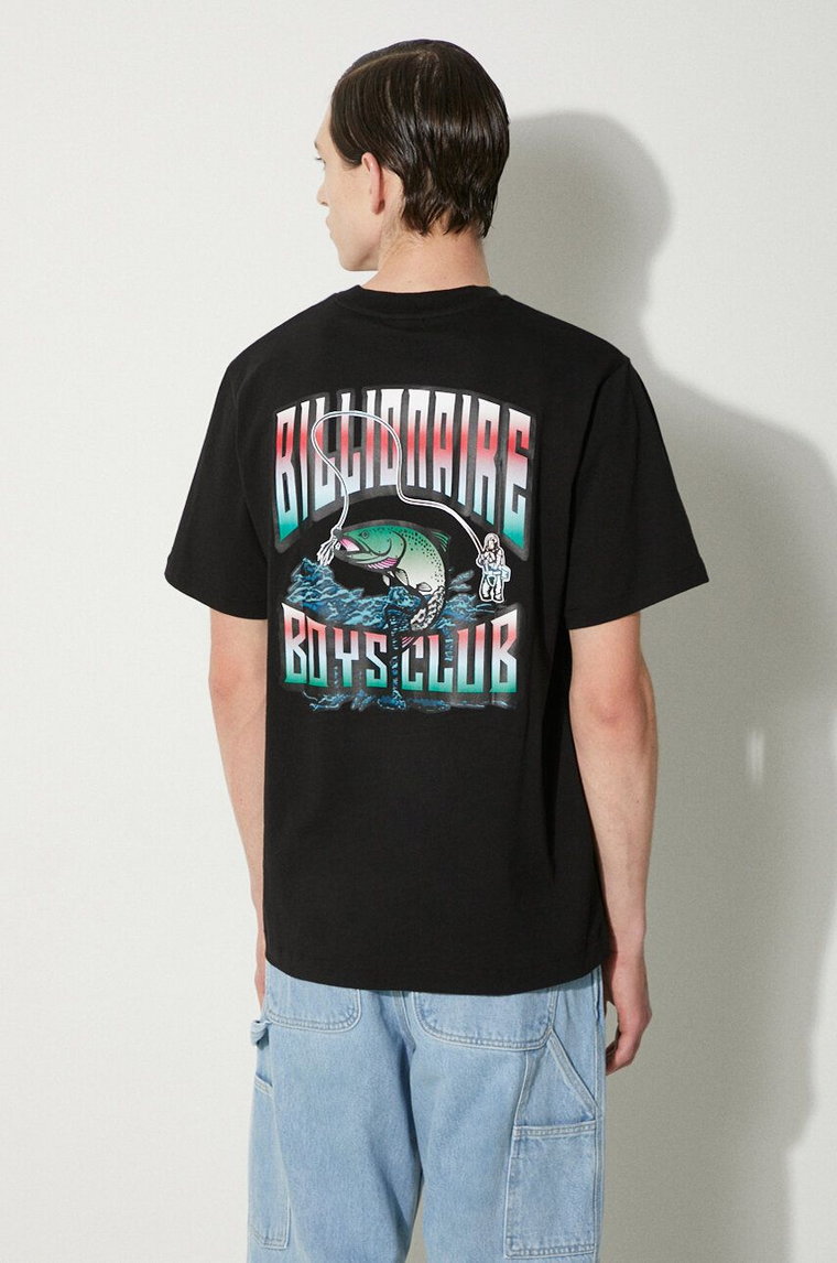 Billionaire Boys Club t-shirt bawełniany Big Catch męski kolor czarny z nadrukiem B24246