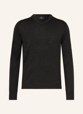 Strokesman's Sweter Z Wełny Merino schwarz