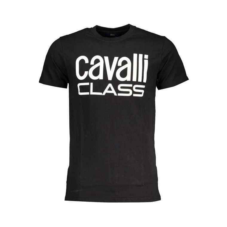 Czarna koszulka z nadrukiem logo Cavalli Class