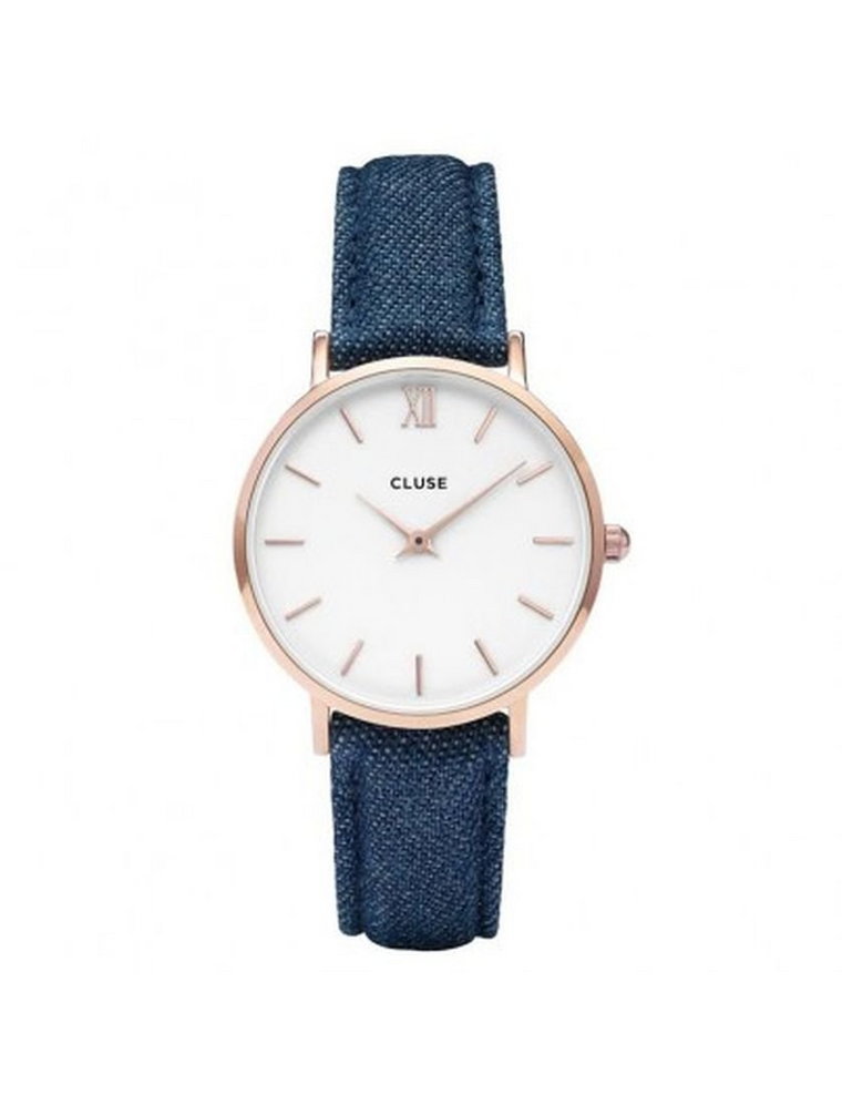 Zegarek kwarcowy CLUSE Minuit Rose Gold White-Blue Denim CL30029