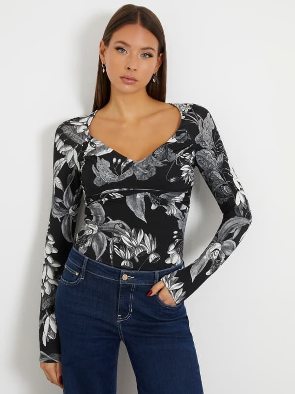 Top W Kwiatowy Print