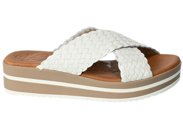 Klapki Oh My Sandals 5272 Bianco TB Białe Skórzane