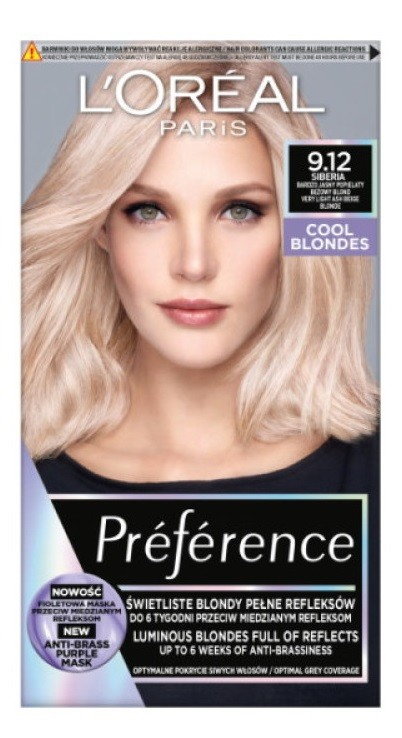 Preference Farba do włosów Ideal Blondes 9.12 Bardzo Jasny Blond 1szt