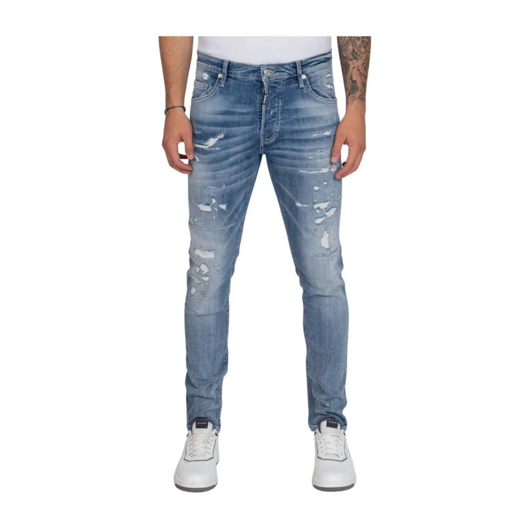 Navy Blue Distressed Slim-fit Jeans My Brand