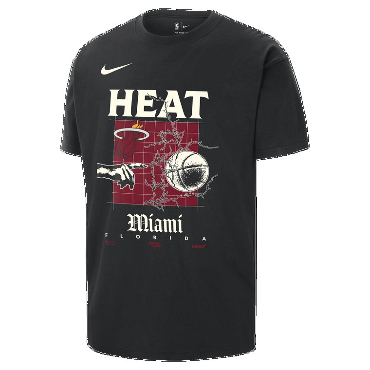 T-shirt męski Nike NBA Max90 Miami Heat Courtside - Czerń