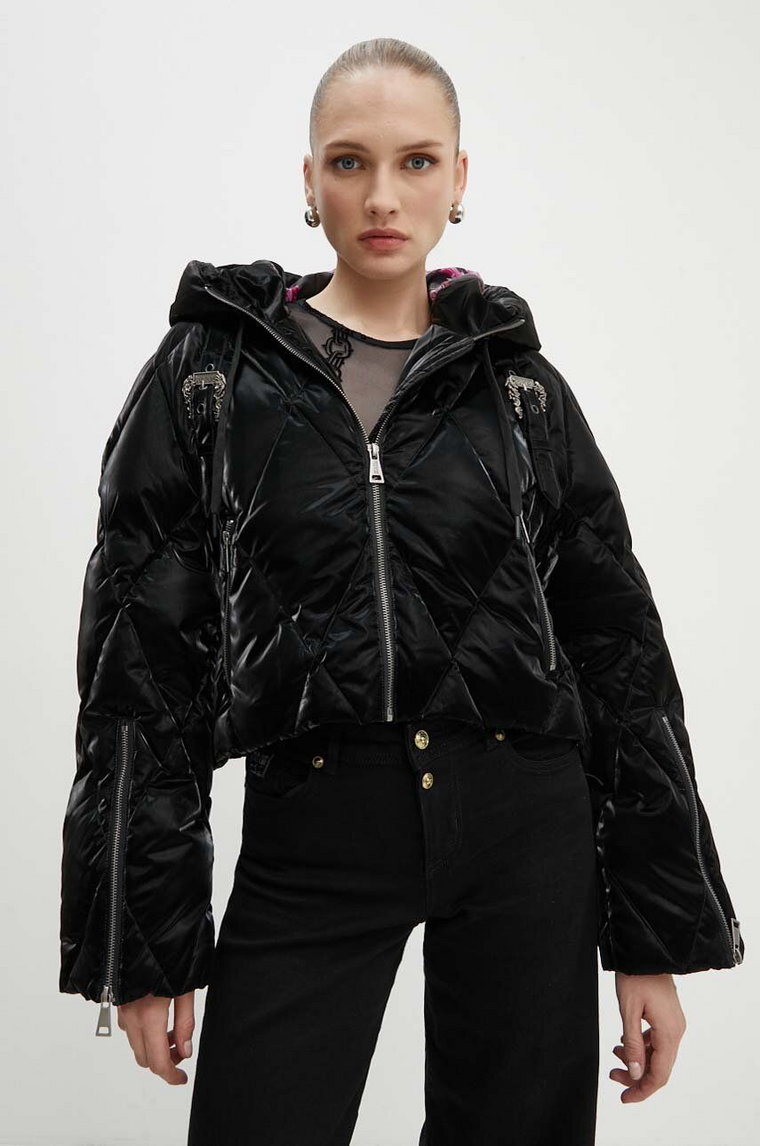 Versace Jeans Couture kurtka puchowa damska kolor czarny zimowa oversize 77HAUD14 CQ05D