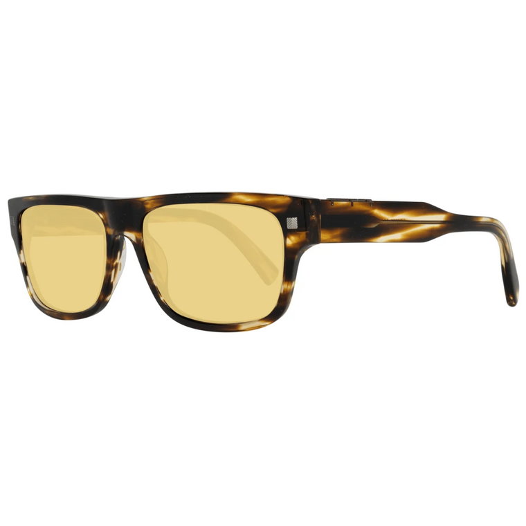 Brązowe Okulary Przeciwsłoneczne dla Mężczyzn w Kształcie Prostokąta Ermenegildo Zegna