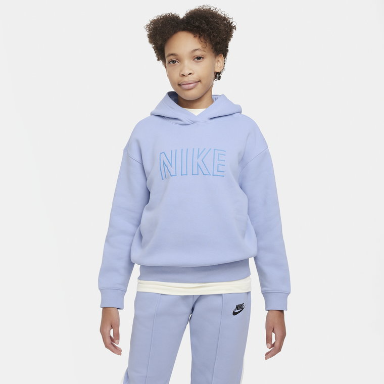 Bluza z kapturem o kroju oversize dla dużych dzieci (dziewcząt) Nike Sportswear - Czerń