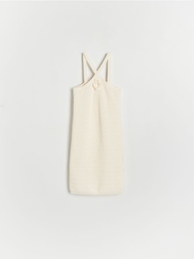 Reserved - Dzianinowa sukienka - złamana biel