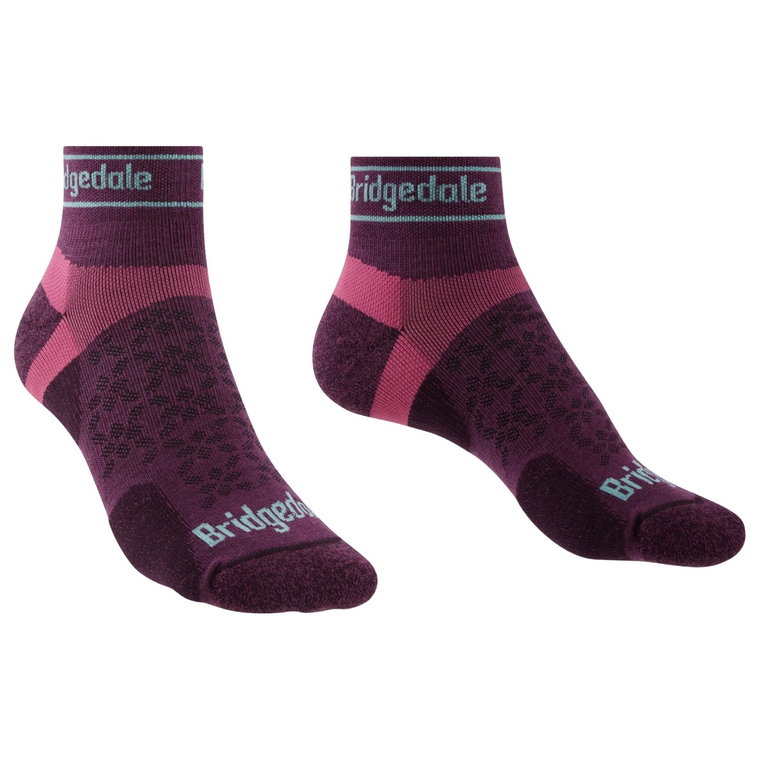 Damskie skarpety do biegania Bridgedale Ultralight T2 Merino Sport Low charcoal/purple - 35-37