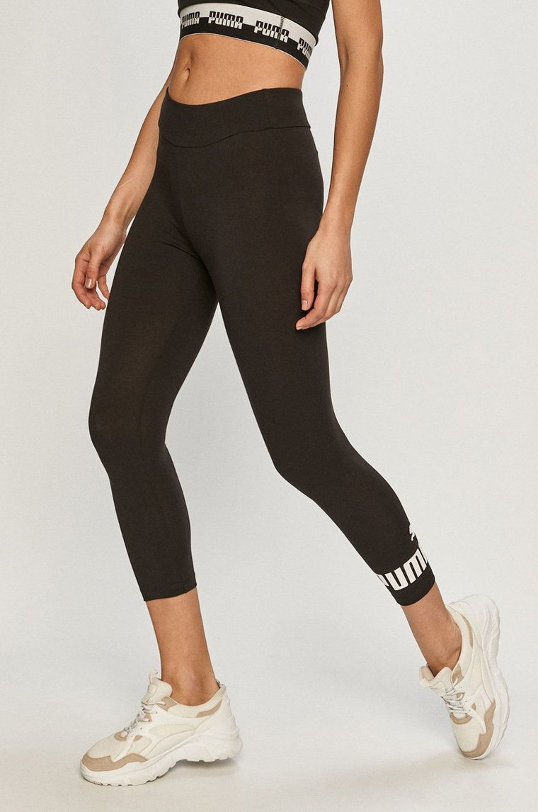 Puma legginsy treningowe damskie kolor czarny gładkie 586828