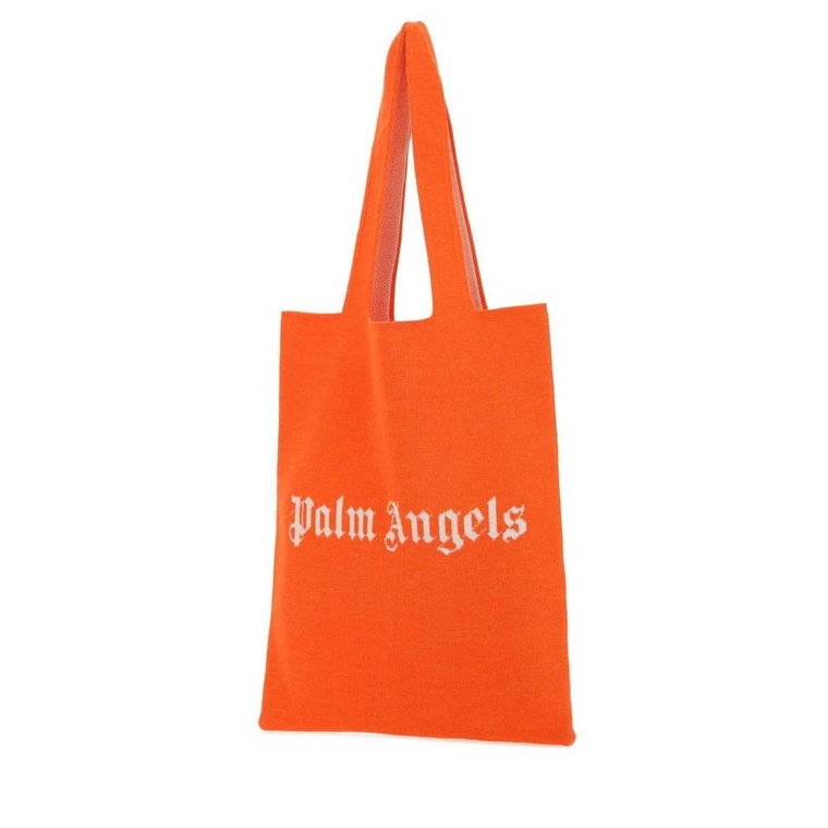 Stylowa Pomarańczowa Wełniana Torba Tote Palm Angels