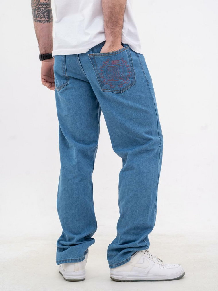 Spodnie Jeansowe Regular DIIL Laur Outline Jasno Niebieskie