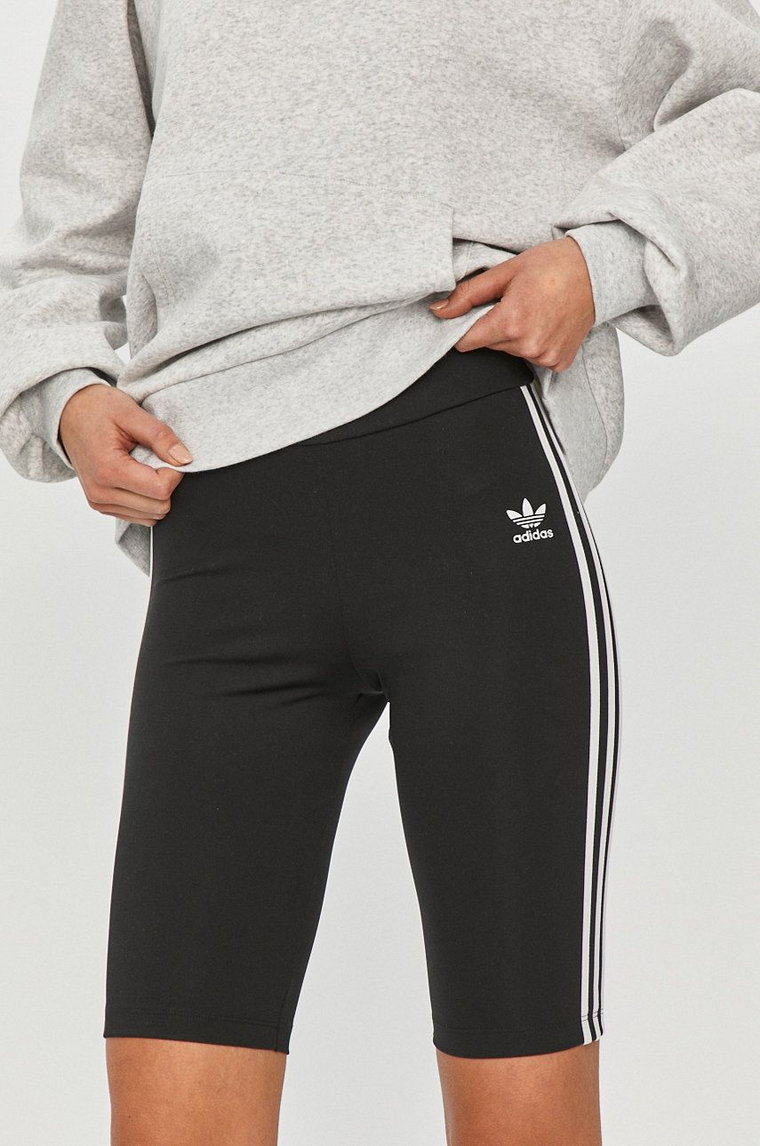 adidas Originals szorty damskie kolor czarny gładkie medium waist