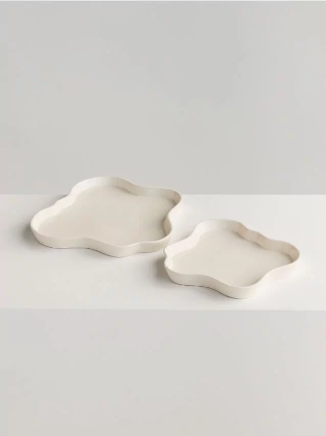 Reserved - Ceramiczna taca dekoracyjna - złamana biel