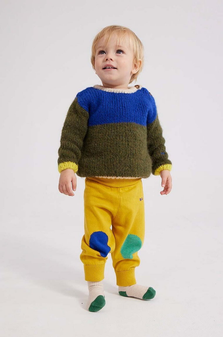 Bobo Choses sweter niemowlęcy kolor zielony