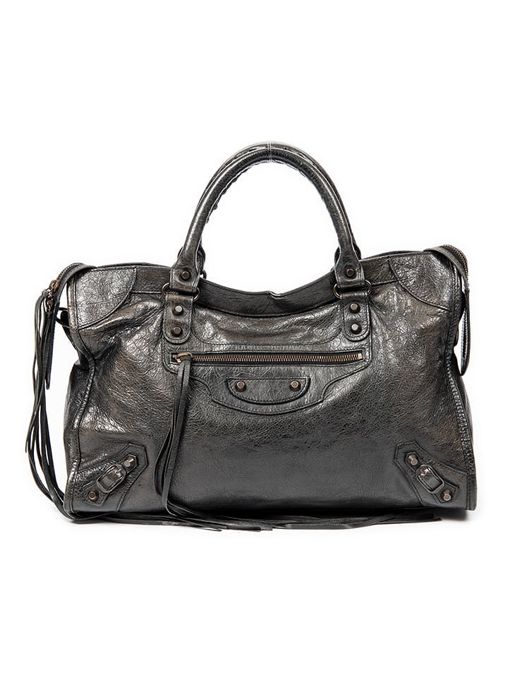 Balenciaga Skórzana torebka w kolorze czarnym - 38 x 25 x 13 cm