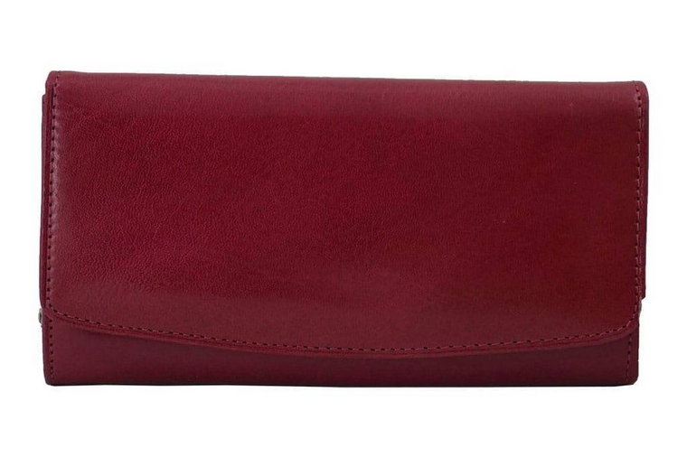 Skórzane portfele damskie -  Barberini's - Czerwony