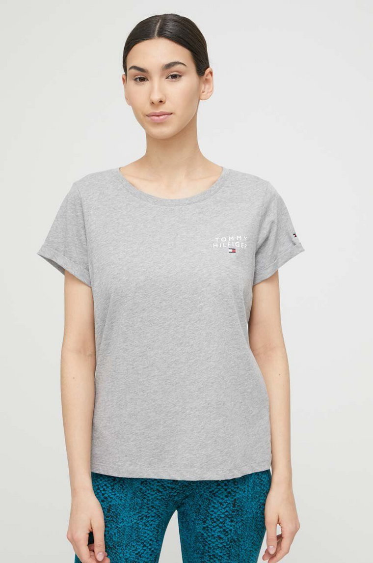 Tommy Hilfiger t-shirt lounge bawełniany kolor szary UW0UW04525