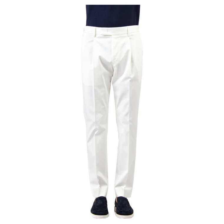 Białe spodnie z elastyczną bawełną PT Torino