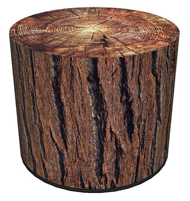 Okrągła pufa z motywem drewna 17 wzorów - Adelos 2X