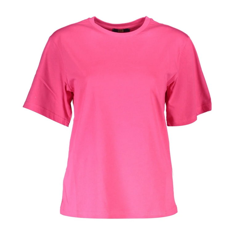 Różowe Bawełniane Topy i T-shirt, Krótkie Rękawy, Slim Fit Cavalli Class