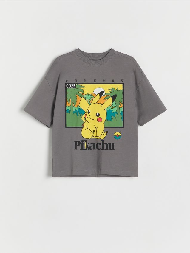 Reserved - T-shirt oversize Pokémon - ciemnoszary