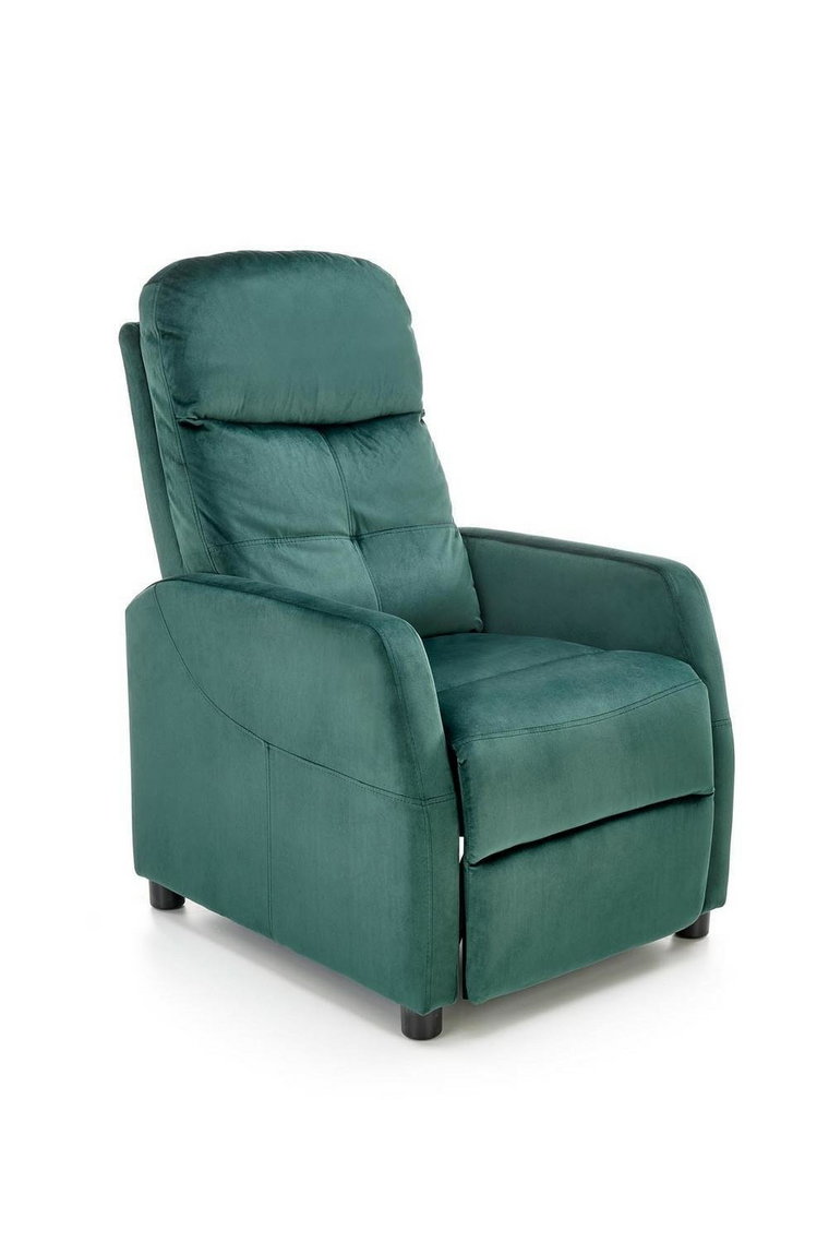 Fotel rozkładany recliner Dativo welwet zielony