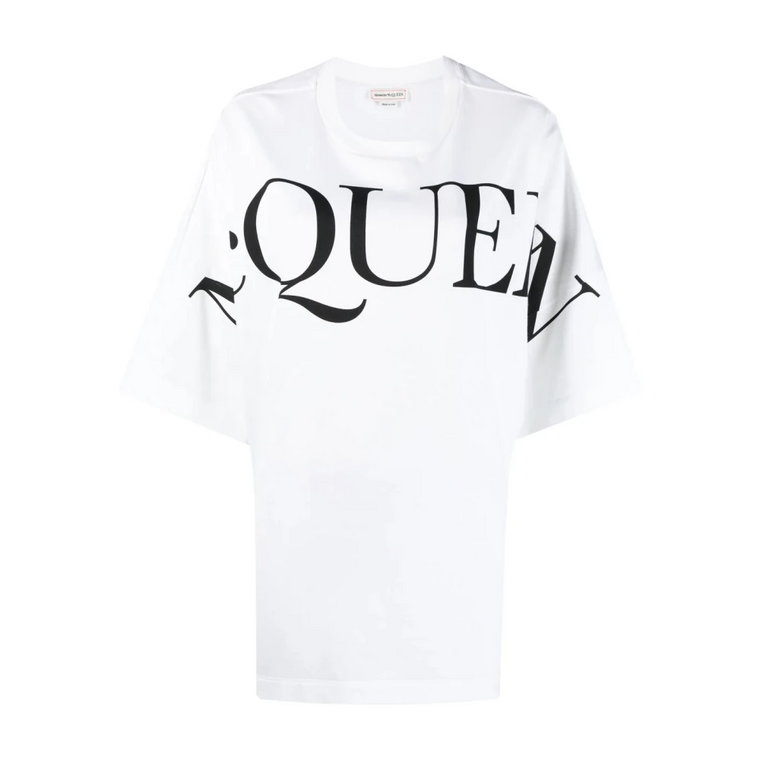 Luksusowa Koszulka z Logo Alexander McQueen
