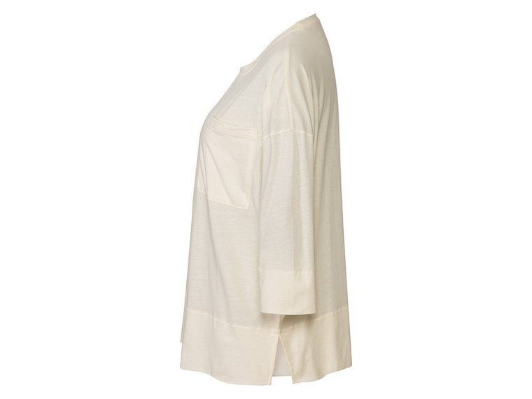 esmara Koszulka damska bawełniana z rękawami 3/4 (XS (32/34), Biały)