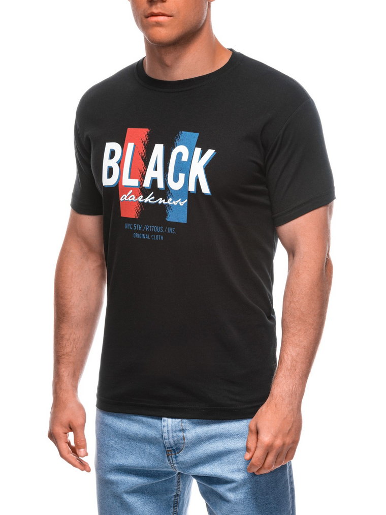 T-shirt męski z nadrukiem S1967 - czarny