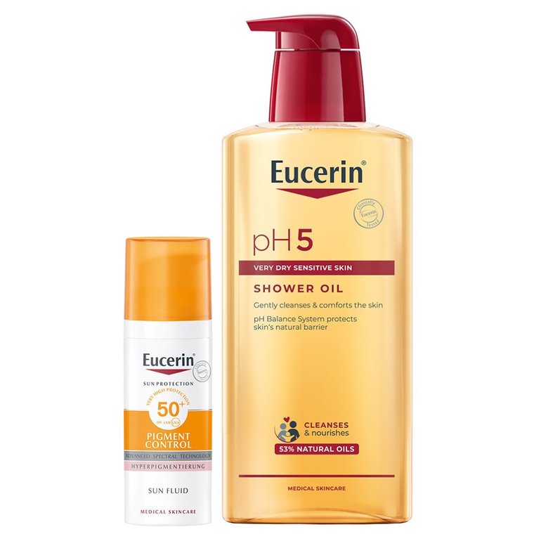 Zestaw Eucerin Pigment Control SPF50 + Pigment Control SPF50+ Fluido chronny